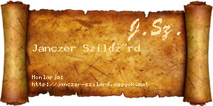 Janczer Szilárd névjegykártya